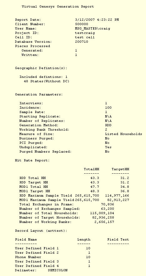 Generation of Sample